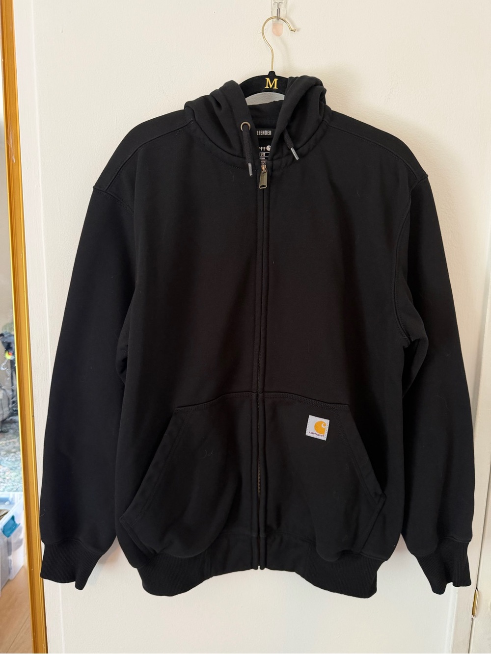 Carhartt Men’s Black Full-Zip Hooded Work Jacket